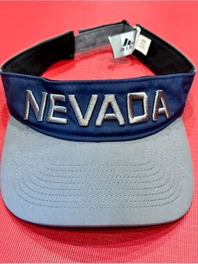 Adidas UNR Nevada Wolf Pack Strapback Hat Visor Golf Men's NCAA Logo Blue Grey